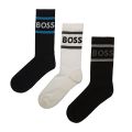 Mens Miscellaneous 3 Pack Ribbed Stripe Socks 109746 by BOSS from Hurleys