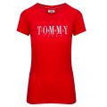 Womens Flame Scarlet Casual Tommy Logo S/s T Shirt 39205 by Tommy Jeans from Hurleys