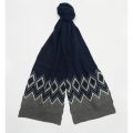 Mens Navy/Grey Elwick Beanie & Scarf Set 97066 by Barbour from Hurleys