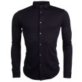 Mens Black Jersey Slim Fit L/s Shirt 11052 by Armani Jeans from Hurleys