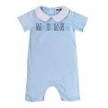 Baby Sky Blue Collar Romper Gift 101296 by Moschino from Hurleys