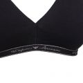 Womens Black Glitter Logo Bralette Bra 96311 by Emporio Armani Bodywear from Hurleys