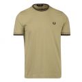 Mens Sage Green Twin Tipped S/s T Shirt 107975 by Fred Perry from Hurleys