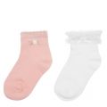Girls Blush/White Frill & Flowers 2 Pack Socks 40199 by Mayoral from Hurleys