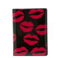 Womens Black/Red Lip Blot Passport Holder 27814 by Lulu Guinness from Hurleys