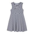 Girls White/Blue Stripe Bow Dress 82125 by Mayoral from Hurleys