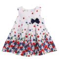 Infant White/Navy Floral Bow Dress 58218 by Mayoral from Hurleys