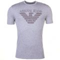 Mens Grey Embroidered Logo Regular Fit S/s Tee Shirt 61247 by Armani Jeans from Hurleys