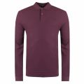 Mens Mahogany Honeycomb Texture L/s Polo Shirt 32040 by Fred Perry from Hurleys