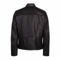 Mens Black Lonas Leather Jacket 80619 by HUGO from Hurleys