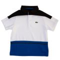 Boys Black & White Block Stripe S/s Polo Shirt 63755 by Lacoste from Hurleys