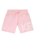 Girls Bubblegum Pink Logo Sweat Shorts 53662 by Kenzo from Hurleys