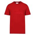 Mens Red Embroidered Croc S/s T Shirt 48797 by Lacoste from Hurleys