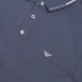 Mens Mid Blue Branded Tipped Stretch S/s Polo Shirt 37007 by Emporio Armani from Hurleys