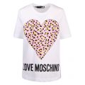 Womens Optical White Leopard Heart S/s T Shirt 57924 by Love Moschino from Hurleys