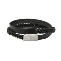 Mens Black Trabek Leather Bracelet 53519 by Ted Baker from Hurleys