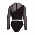 Womens Black Asymmetrical Logo Bodysuit 74586 by Calvin Klein from Hurleys