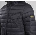 Mens Black Ouston Hooded Quilted Jacket 64658 by Barbour International from Hurleys