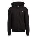Mens Black Branded Hooded Zip Through Sweat Top 76951 by Lacoste from Hurleys