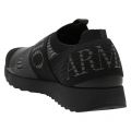 Mens Black/Anthracite Branded Knit Strap Trainers 45737 by Emporio Armani from Hurleys