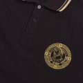 Mens Black Tipped Branded L/s Polo Shirt 53899 by Versace Jeans Couture from Hurleys
