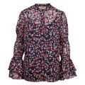 Womens Navy/Coral Garden Patch Burnout Blouse 58693 by Michael Kors from Hurleys