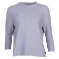 Heritage Womens Grey Cross Back Crew Knitted Jumper