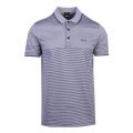 Athleisure Mens Dark Blue Paddy 6 Stripe Regular Fit S/s Polo Shirt 55025 by BOSS from Hurleys