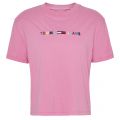 Womens Pink Daisy Colour Linear Logo S/s T Shirt 58130 by Tommy Jeans from Hurleys