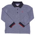 Boys Grey Melange Contrast Collar L/s Polo Shirt 62466 by Armani Junior from Hurleys