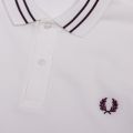 Mens Snow White Textured Panel S/s Polo Shirt 87925 by Fred Perry from Hurleys