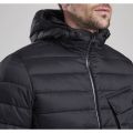 Mens Black Ouston Hooded Quilted Jacket 64657 by Barbour International from Hurleys