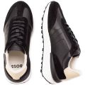 Kids Black Suede Panel Trainer 110942 by BOSS from Hurleys