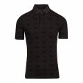 Mens Black Flock Eagle S/s Polo Shirt 45690 by Emporio Armani from Hurleys