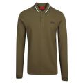 Mens Dark Green Donol194 Tipped L/s Polo Shirt 44981 by HUGO from Hurleys