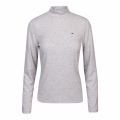 Womens Pale Grey Heather Rib Mock Neck Knitted Top 50232 by Tommy Jeans from Hurleys