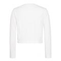 Womens Bright White Institutional Logo Cropped L/s T Shirt 49942 by Calvin Klein from Hurleys