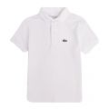 Boys White Classic Pique S/s Polo Shirt 87455 by Lacoste from Hurleys