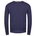 Casual Mens Navy Akusto Crew Neck Knitted Jumper 34422 by BOSS from Hurleys