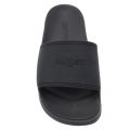 Mens Black and Gold Branded Slides 24280 by Mallet from Hurleys