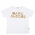 Girls White Embellished Logo S/s T Shirt 36550 by Marc Jacobs from Hurleys