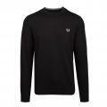 Mens Black Classic Crew Knitted Jumper 92292 by Fred Perry from Hurleys