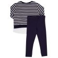 Girls Navy Striped Doll Leggings Set 12878 by Mayoral from Hurleys