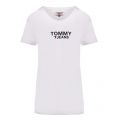 Womens White Corp Heart Logo S/s T Shirt 52873 by Tommy Jeans from Hurleys