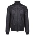 Mens Black Branded Leather Jacket 36997 by Emporio Armani from Hurleys