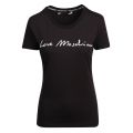 Womens Black Script Fitted S/s T Shirt 76823 by Love Moschino from Hurleys