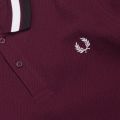 Mens Mahogany Bold Tipped S/s Polo Shirt 47685 by Fred Perry from Hurleys