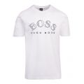 BOSS T Shirt Mens White Tee 1 Curved Logo S/s