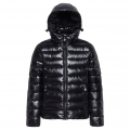 Girls Black Spoutnic Shiny Hooded Padded Jacket 102941 by Pyrenex from Hurleys