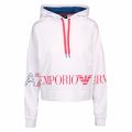 Womens White Train Colours Oversized Hoodie 38123 by EA7 from Hurleys